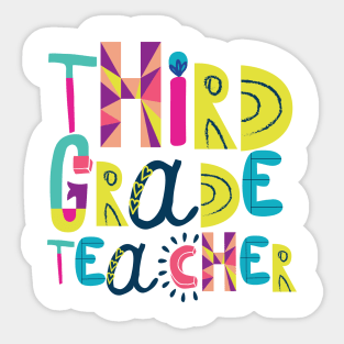 Cute 3rd Grade Teacher Gift Idea Back to School Sticker